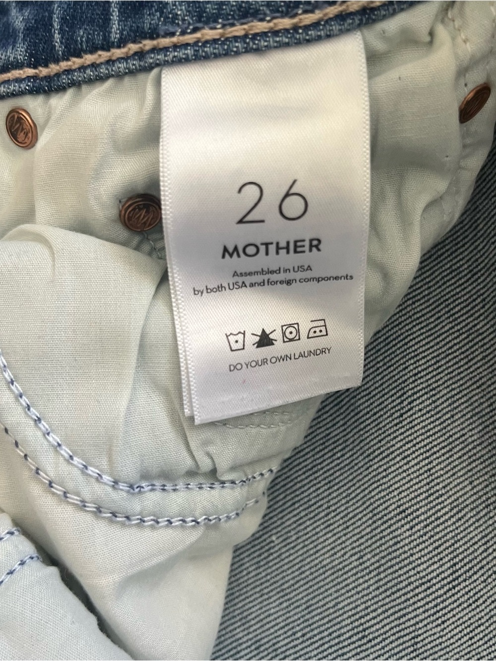 MOTHER The Tomcat Bermuda Short Fray Other Moods Denim Shorts Button Fly 26 - Picture 5 of 15